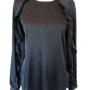 Banana Republic Brown Flutter Sleeve Ruffled Blouse | Sz M